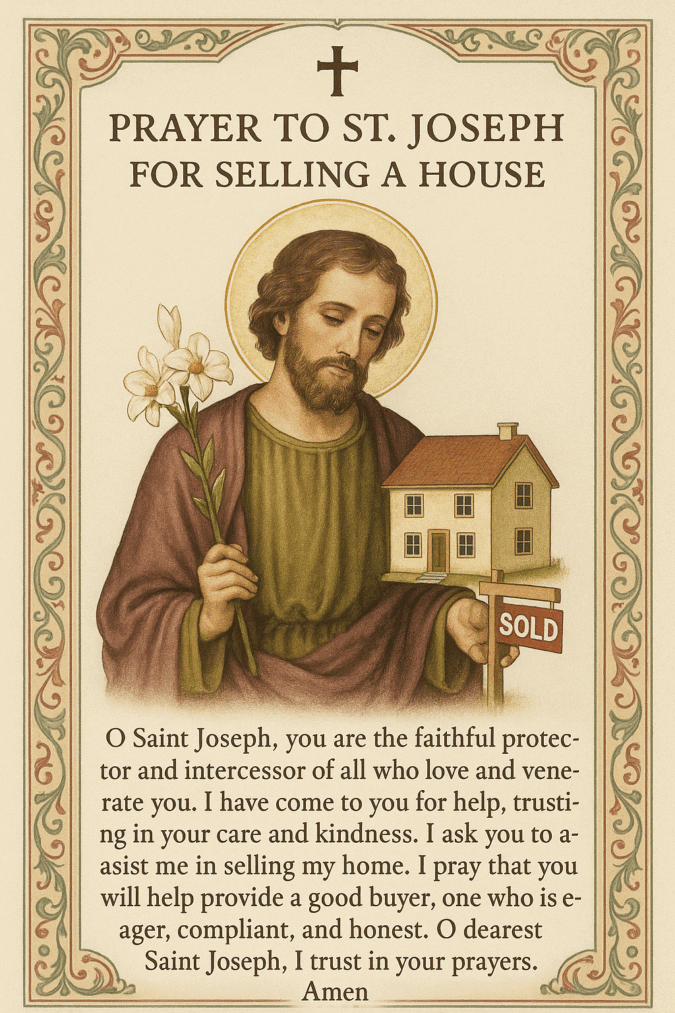 PRAYER TO ST.JOSEPH FOR SELLING A HOUSE