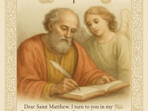 Prayer to St. Matthew for Financial Help - Printable Catholic Prayer Card