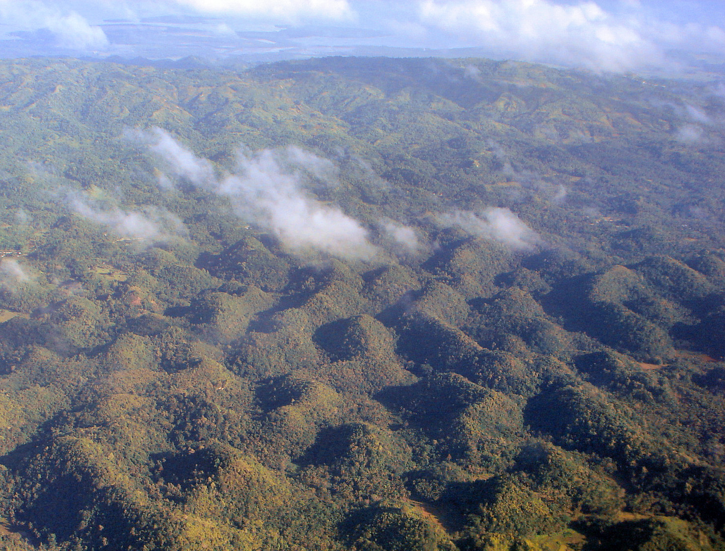 Aerial view of the Chocolate Hills in Bohol, Philippines