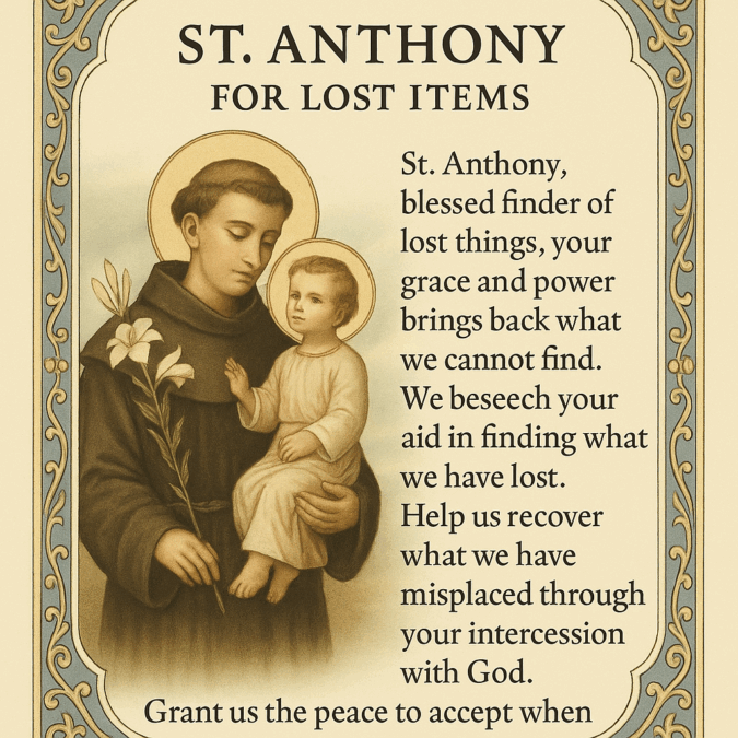 St. Anthony of Padua Patron Saint of Lost Items